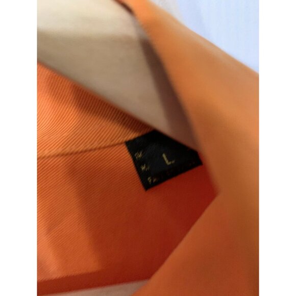 BUGATCHI UOMO‎ CASUAL SHIRT Men’s SIZE L CLASSIC FIT 100% Tencel Orange - Picture 4 of 6